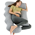 Extra Soft Cooling Pregnancy Pillow - U-Shaped Full Body Maternity Pillow with Removable Diamond Quilted Cool Fabric, 51 Inch Large Support for Back, Belly, Legs & Hips, Machine Washable Maternity Bedding Gift for Pregnant Women