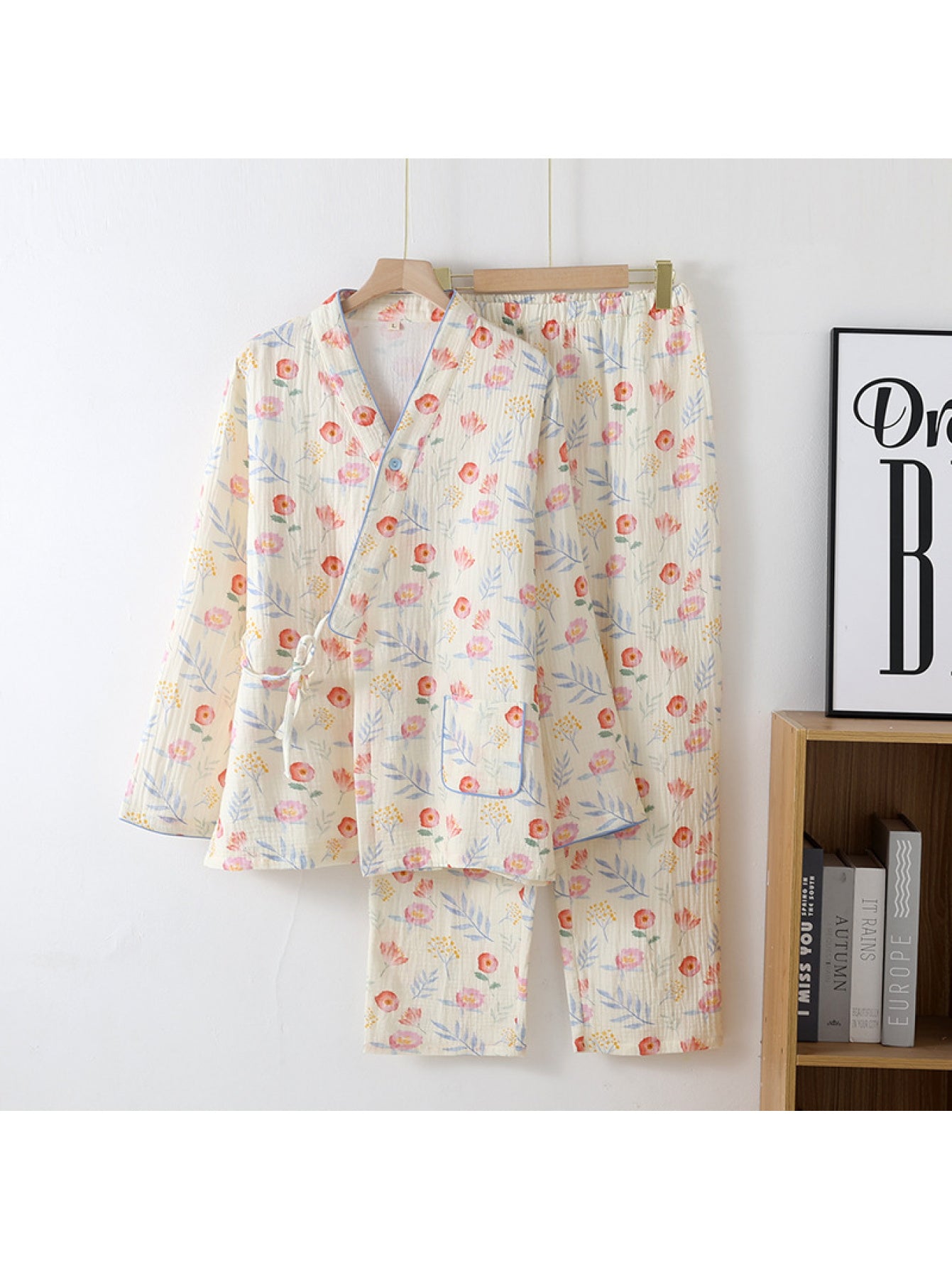 New Spring and Autumn Gauze, Long-sleeved, Thin Summer Style, Postpartum Nursing Maternity Wear, Home Wear Pregnant Women
