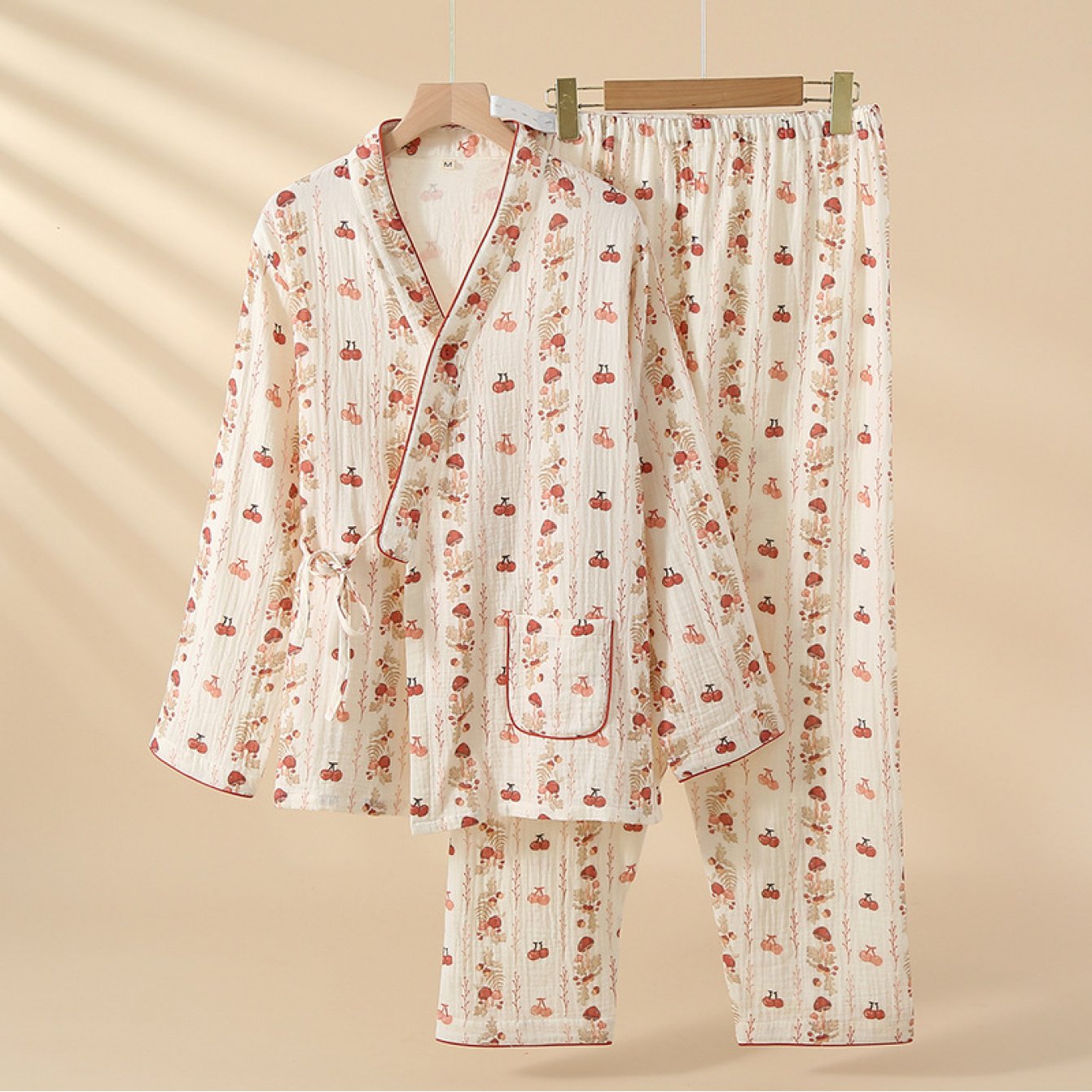 New Spring and Autumn Gauze, Long-sleeved, Thin Summer Style, Postpartum Nursing Maternity Wear, Home Wear Pregnant Women