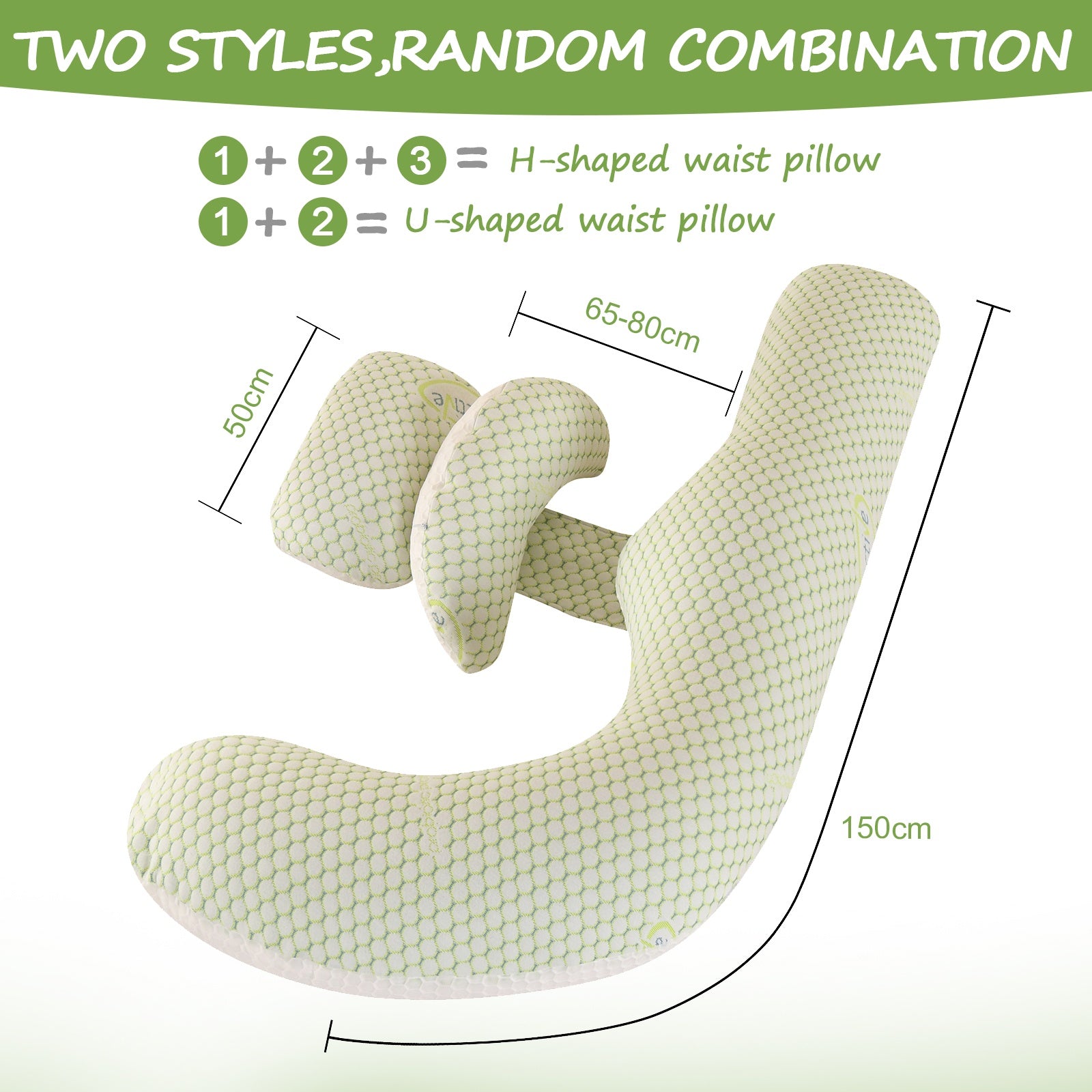 This H-shaped Full-body Maternity Pillow Is a 3-in-1 Maternity Sleep Pillow with a Removable Pillowcase, Providing Support for the Pregnant Woman's Back, Abdomen, Hips, and Legs.