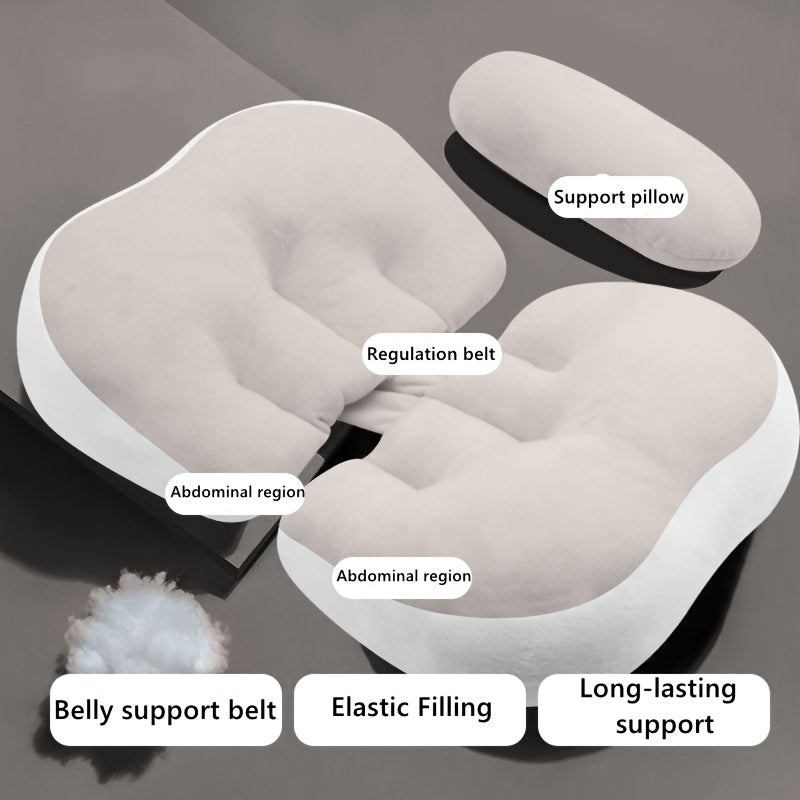 Ergonomic Pregnancy Pillow for Belly Support, Sleep Lumbar Cushion, Backrest for Prolonged Sitting, Multi-Functional Body Pillow for Expectant Mothers in Early, Mid, And Late Pregnancy, Nighttime for Deep Sleep Lumbar Support Pad