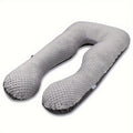 QUEEN ROSE Pregnancy Pillows, U Shaped Full Body Pillow for Pregnancy Sleeping, Maternity Pillow for Pregnant Women Pain, with Beige Minky Dot Velvet Cover