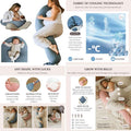 5-in-1 Pregnancy Pillow with Cooling Cover & Lockable O-Shape Nursing Maternity Support - Adjustable Beanbag Suitable for Growing Belly, Full Body 5-Point Support for Side Sleepers, Travel Bag Included for Bed, Couch, Use