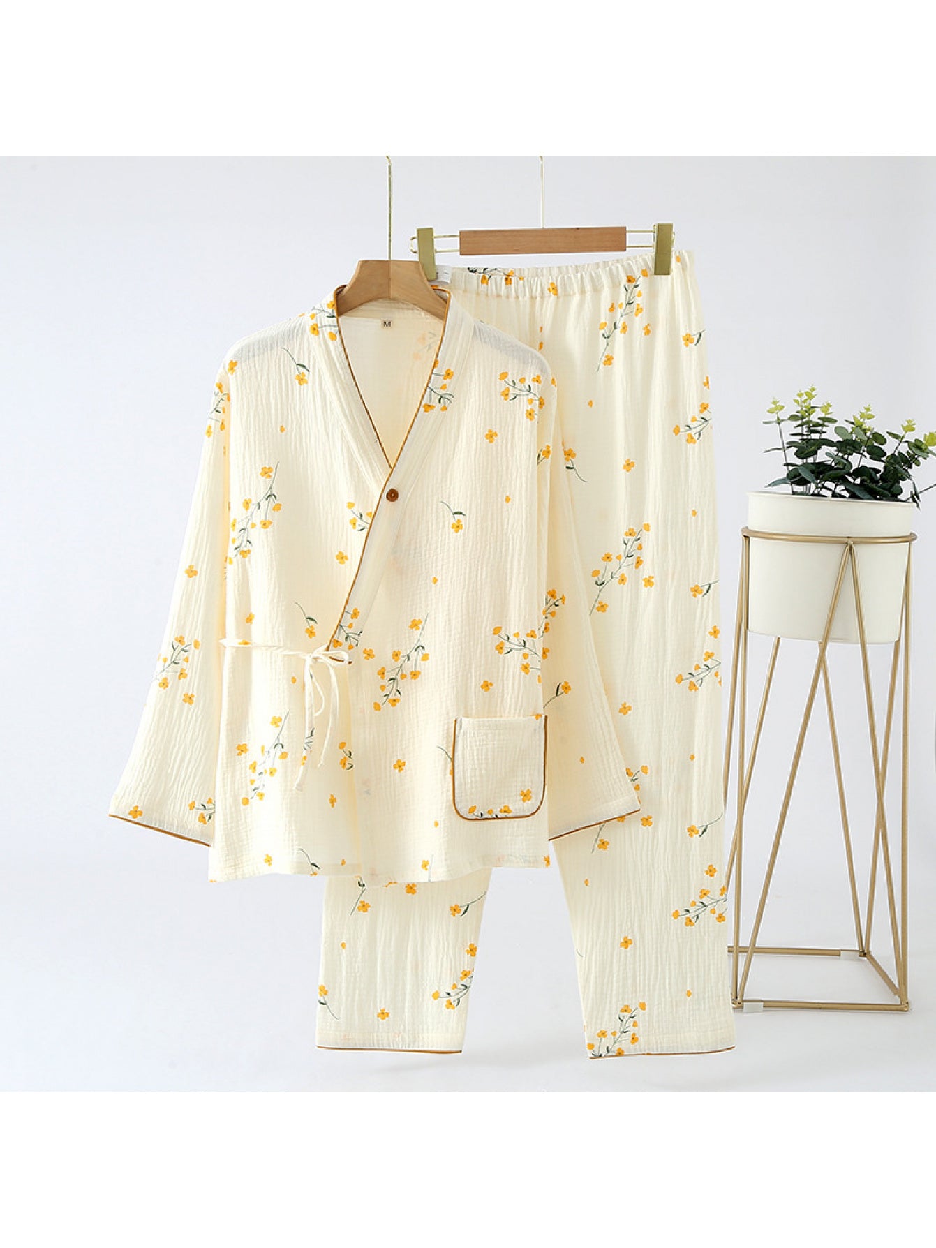 New Spring and Autumn Gauze, Long-sleeved, Thin Summer Style, Postpartum Nursing Maternity Wear, Home Wear Pregnant Women