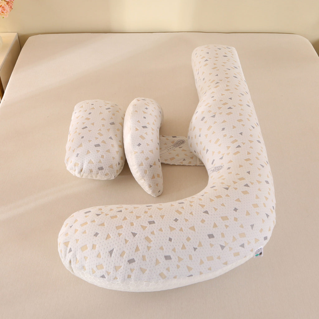 This H-shaped Full-body Maternity Pillow Is a 3-in-1 Maternity Sleep Pillow with a Removable Pillowcase, Providing Support for the Pregnant Woman's Back, Abdomen, Hips, and Legs.