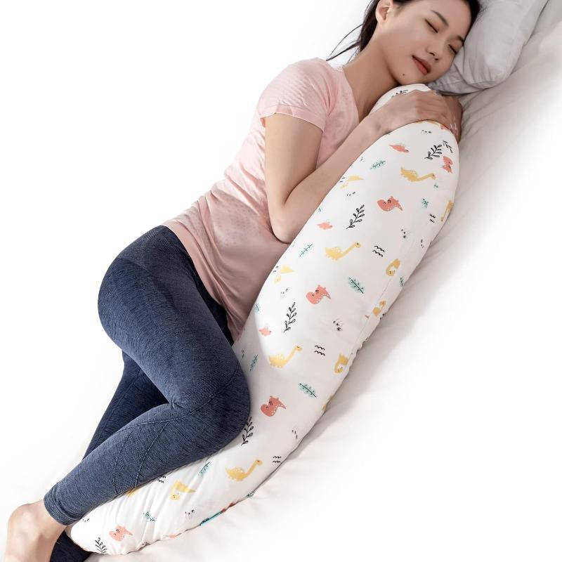 BYRIVER C-Shaped Pregnancy Pillow with Cover - C-Shaped Body Pillow for Back Pain, Leg Elevation & Hip, Soft Hypoallergenic Bed Pillow for Side Sleepers, Maternity & Postpartum Use, Travel-Friendly (Knee & Lower Back Pain,