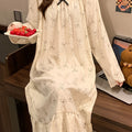 2026 New Lightweight Cloud Pajamas for Women, Suitable for Spring And Autumn, Plus Size Maternity Loungewear, Long Sleeve Nightgown with a Sweet Princess Style
