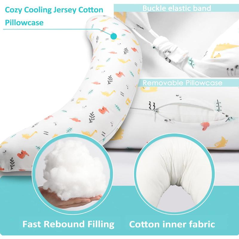 BYRIVER C-Shaped Pregnancy Pillow with Cover - C-Shaped Body Pillow for Back Pain, Leg Elevation & Hip, Soft Hypoallergenic Bed Pillow for Side Sleepers, Maternity & Postpartum Use, Travel-Friendly (Knee & Lower Back Pain,