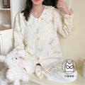 Autumn Winter New Air Maternity with Chest Pads Thickened Version Pregnant Women Sleepwear Outing Nursing Clothes Two-Piece Set