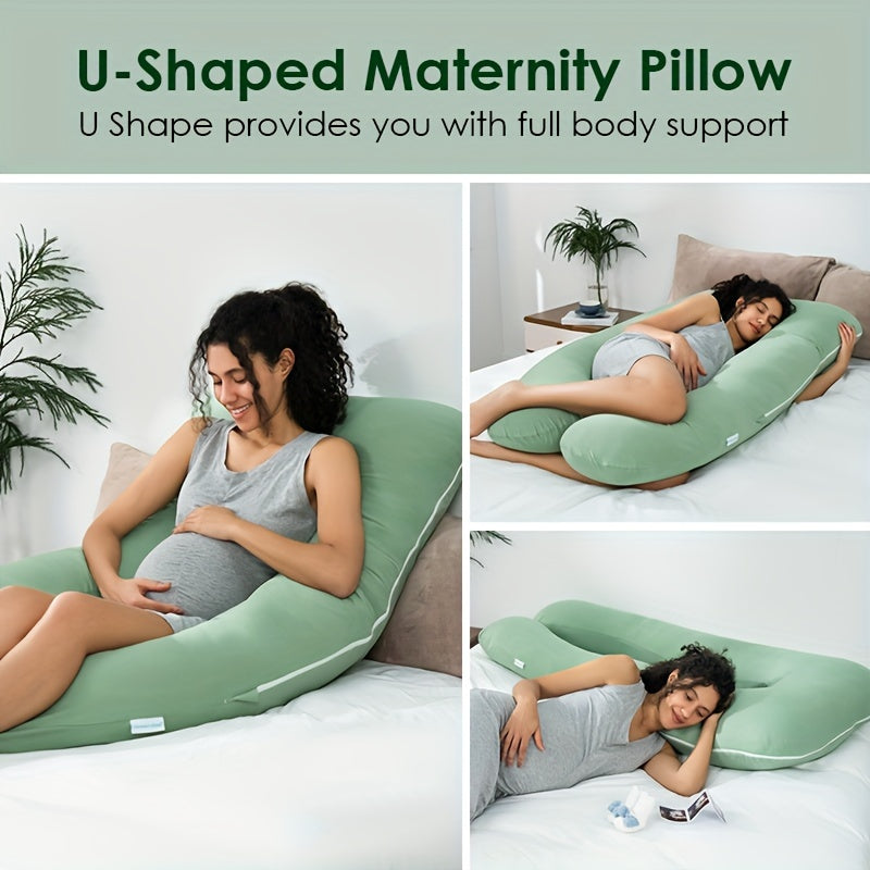 Classic U-Shaped Maternity Pillow, Pillowcase Made of Viscose from Bamboo, Y Soft, 360° Body Support, Cooling Sleep All Night